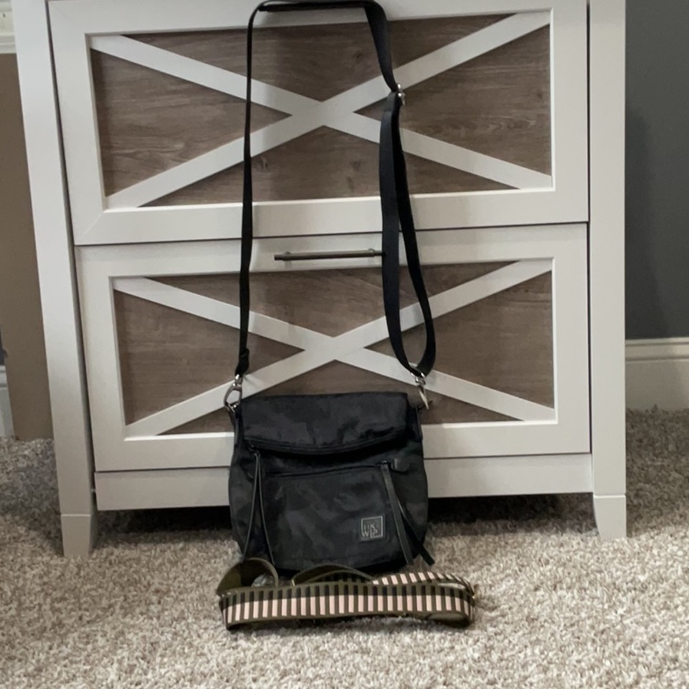 Closet Cleanout Sale! IHKWIP THE FOLDOVER SADDLE CROSSBODY - BLACK CAMO